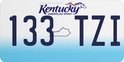 KY license plate 133TZI