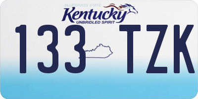 KY license plate 133TZK
