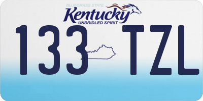 KY license plate 133TZL
