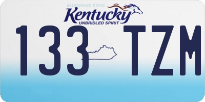 KY license plate 133TZM