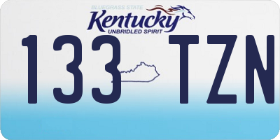 KY license plate 133TZN
