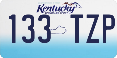 KY license plate 133TZP