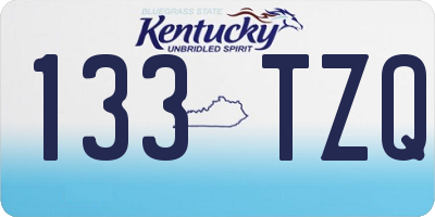 KY license plate 133TZQ