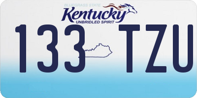 KY license plate 133TZU