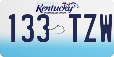KY license plate 133TZW