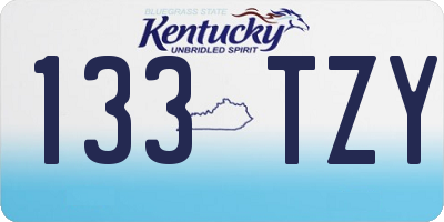 KY license plate 133TZY