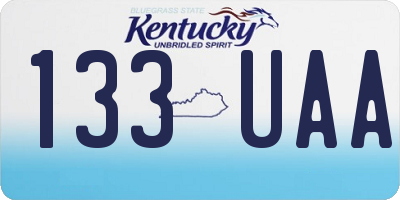KY license plate 133UAA