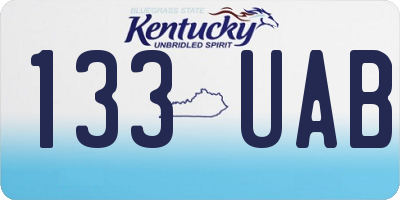 KY license plate 133UAB
