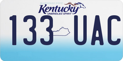 KY license plate 133UAC