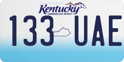 KY license plate 133UAE