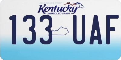 KY license plate 133UAF