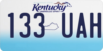 KY license plate 133UAH