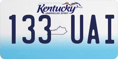 KY license plate 133UAI