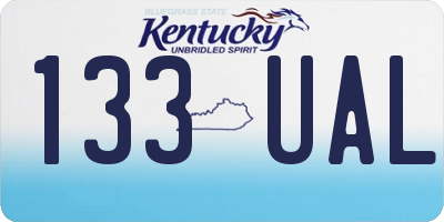 KY license plate 133UAL