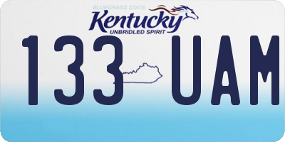 KY license plate 133UAM