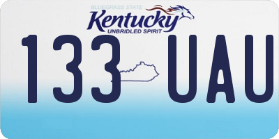 KY license plate 133UAU
