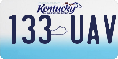 KY license plate 133UAV