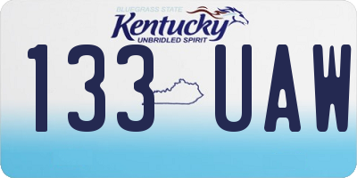 KY license plate 133UAW