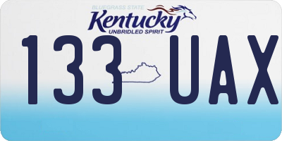 KY license plate 133UAX