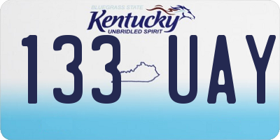 KY license plate 133UAY