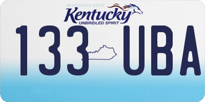 KY license plate 133UBA