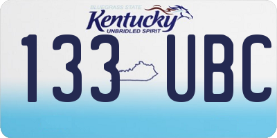 KY license plate 133UBC