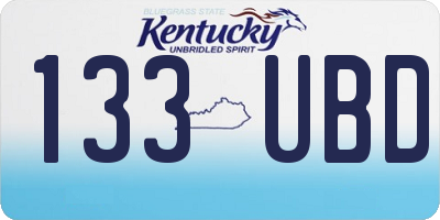 KY license plate 133UBD