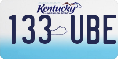 KY license plate 133UBE