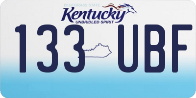 KY license plate 133UBF