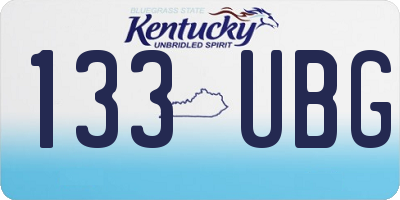 KY license plate 133UBG