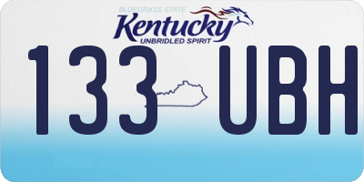 KY license plate 133UBH