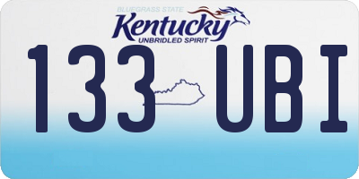KY license plate 133UBI
