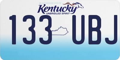 KY license plate 133UBJ