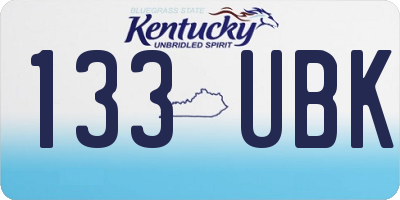 KY license plate 133UBK