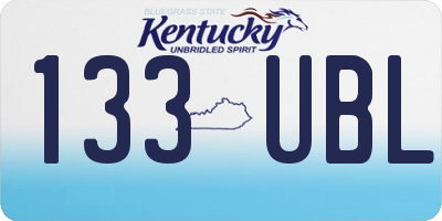 KY license plate 133UBL