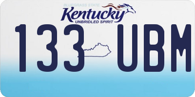 KY license plate 133UBM