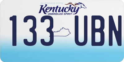 KY license plate 133UBN