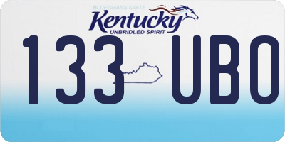 KY license plate 133UBO
