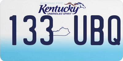 KY license plate 133UBQ