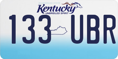 KY license plate 133UBR