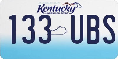 KY license plate 133UBS