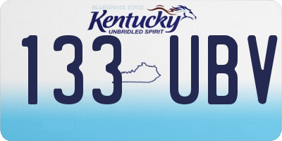 KY license plate 133UBV