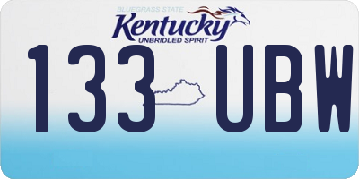 KY license plate 133UBW