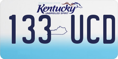 KY license plate 133UCD