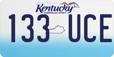 KY license plate 133UCE