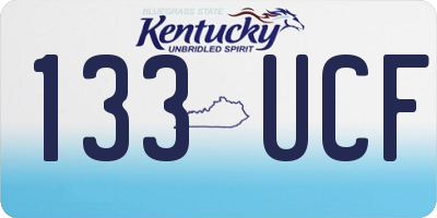 KY license plate 133UCF