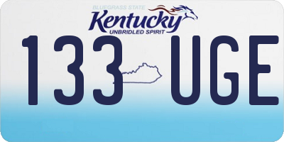 KY license plate 133UGE