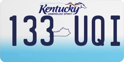 KY license plate 133UQI