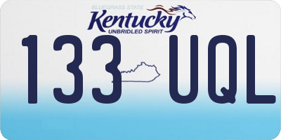 KY license plate 133UQL