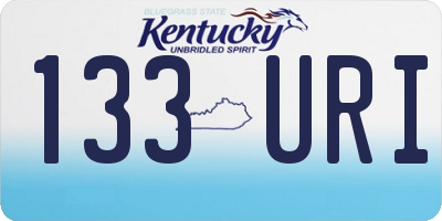 KY license plate 133URI
